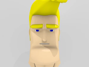 cartoon handsome guy head rigged 3D Model
