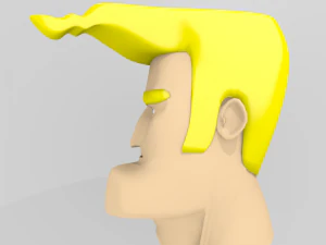cartoon handsome guy head rigged 3D Model
