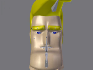 cartoon handsome guy head rigged 3D Model