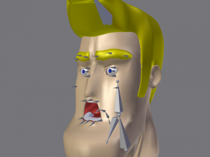 cartoon handsome guy head rigged Modelo 3D