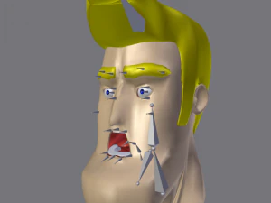 cartoon handsome guy head rigged 3D Model