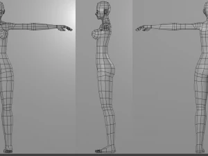 simple low-poly base mesh - female version 3D Model