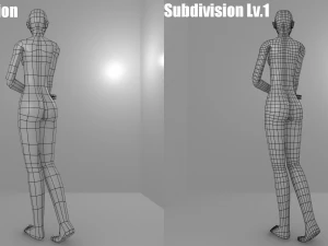 simple low-poly base mesh - female version 3D Model