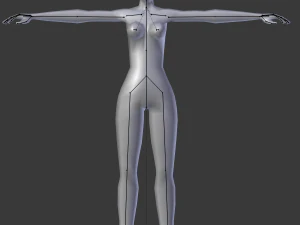 simple low-poly base mesh - female version 3D Model