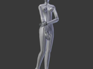 simple low-poly base mesh - female version 3D Model