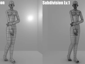 simple low-poly base mesh - couple-pack 3D Model