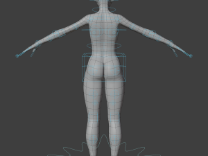 Stylized humanoid base mesh - female -rigged- 3Dモデル