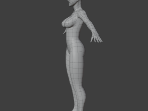 Stylized humanoid base mesh - female Modèle 3D