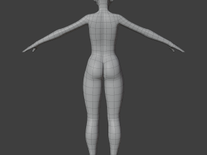 Stylized humanoid base mesh - female Modèle 3D