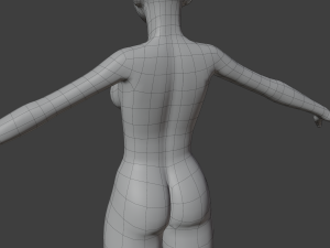 Stylized humanoid base mesh - female Modèle 3D
