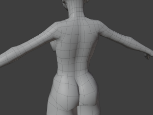Stylized humanoid base mesh - female Modèle 3D