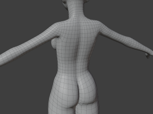 Stylized humanoid base mesh - female Modèle 3D