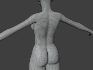 Stylized humanoid base mesh - female Modèle 3D