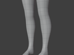 Stylized humanoid base mesh - female Modèle 3D