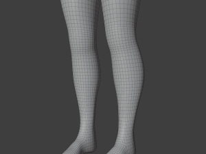 Stylized humanoid base mesh - female Modèle 3D