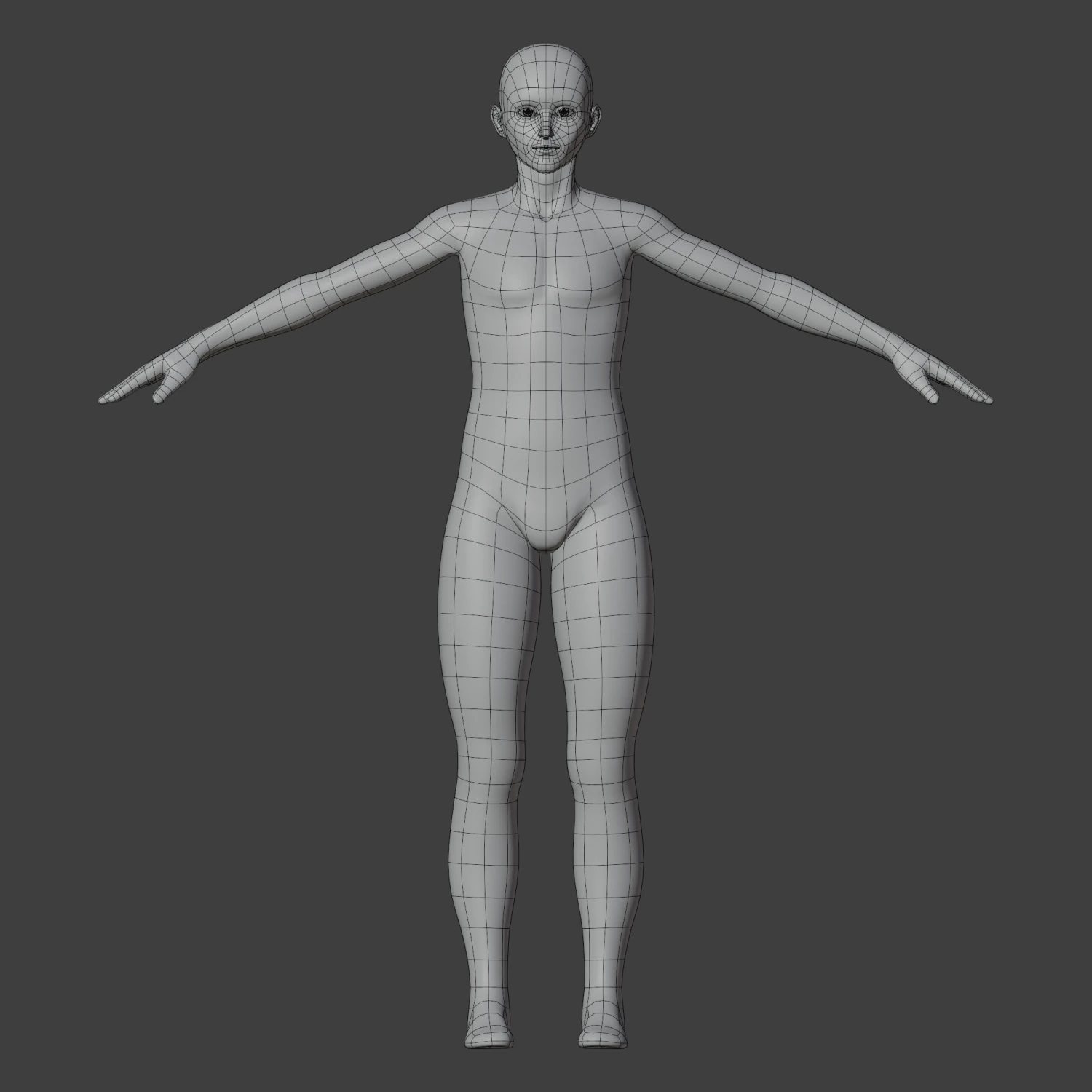 Stylized humanoid base mesh - male 3D Model .c4d .max .obj .3ds .fbx .stl .blend 