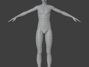Stylized humanoid base mesh - male 3D Model