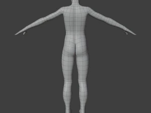 Stylized humanoid base mesh - male 3D Model