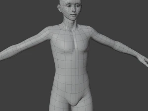 Stylized humanoid base mesh - male 3D Model