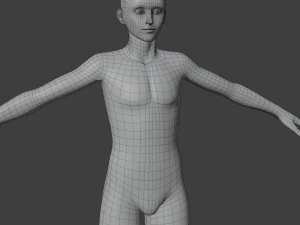Stylized humanoid base mesh - male 3D Model