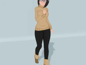 polly - low poly anime character 3D Model