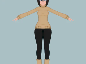polly - low poly anime character 3D Model