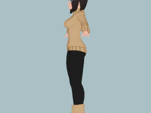 polly - low poly anime character 3D Model