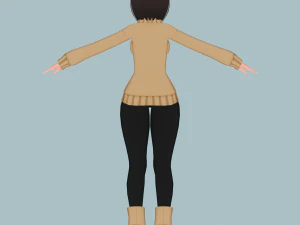 polly - low poly anime character 3D Model