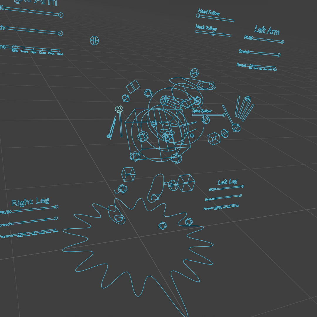 Humanoid character rig for blender 3D Model .c4d .max .obj .3ds .fbx .stl .blend 