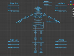 Humanoid character rig for blender 3D Model