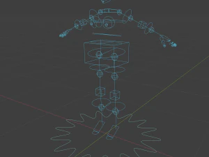 Humanoid character rig for blender 3D Model