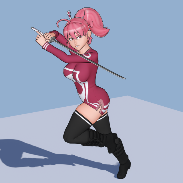 hotaru - 3d anime low-poly character 3D Model .c4d .max .obj .3ds .fbx .stl .blend 