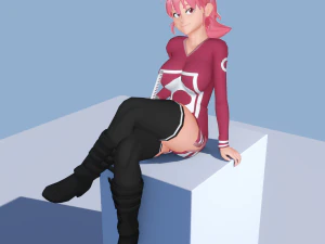 hotaru - personaje de anime 3d de baja poli Modelo 3D