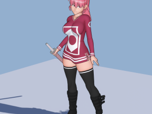hotaru - 3d anime low-poly character 3D Model