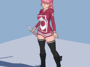 hotaru - personaje de anime 3d de baja poli Modelo 3D