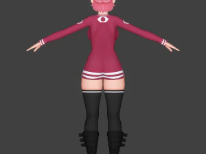 hotaru - personaje de anime 3d de baja poli Modelo 3D