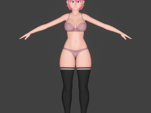 hotaru - personaje de anime 3d de baja poli Modelo 3D