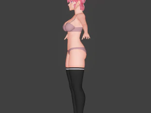 hotaru - personaje de anime 3d de baja poli Modelo 3D