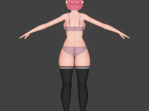 hotaru - personaje de anime 3d de baja poli Modelo 3D