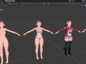 hotaru - personaje de anime 3d de baja poli Modelo 3D