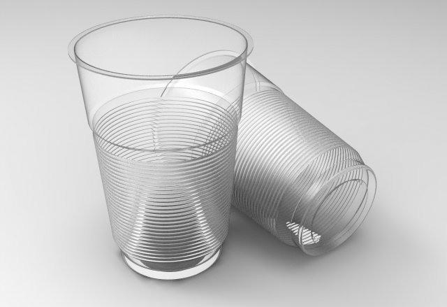 transparent plastic cup Model 3D .c4d .max .obj .3ds .fbx .stl .blend 