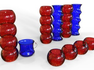 a set of glassware Modelo 3D