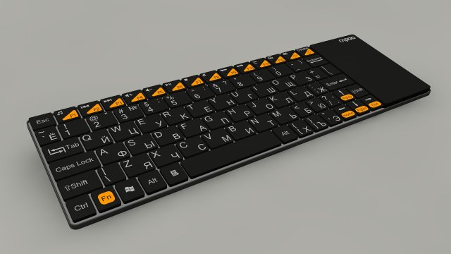 keyboard rapoo e2700 3D 모델 .c4d .max .obj .3ds .fbx .stl .blend