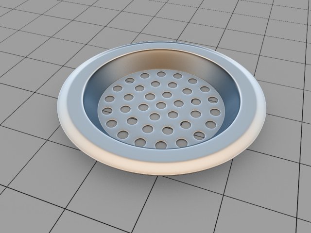 the grid on the drain hole 3D Model .c4d .max .obj .3ds .fbx .stl .blend 
