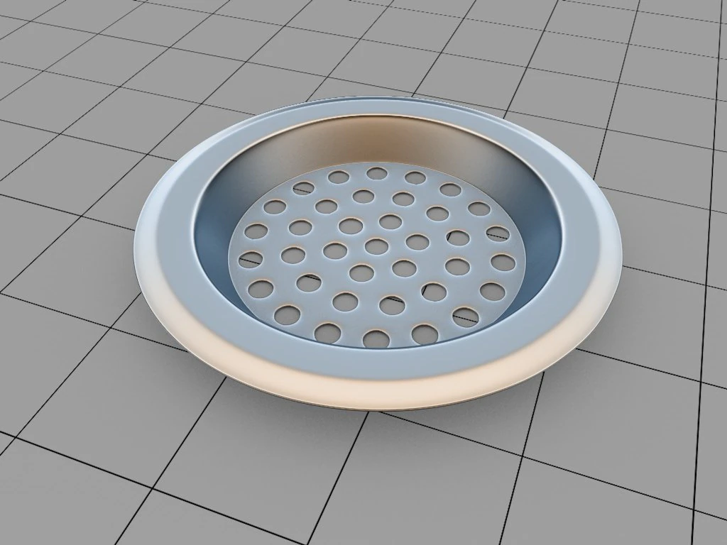 the grid on the drain hole 3D Model .c4d .max .obj .3ds .fbx .stl .blend 