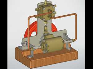 experimental steam engine with horizontal moving cylinder 3D मॉडल
