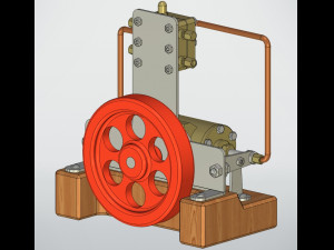 experimental steam engine with horizontal moving cylinder 3D मॉडल