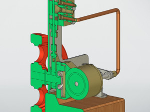experimental steam engine with horizontal moving cylinder 3D मॉडल
