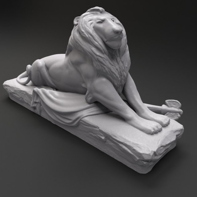 lion sculpture 3d printable model Modelo de Impressão 3D .c4d .max .obj .3ds .fbx .stl .blend 