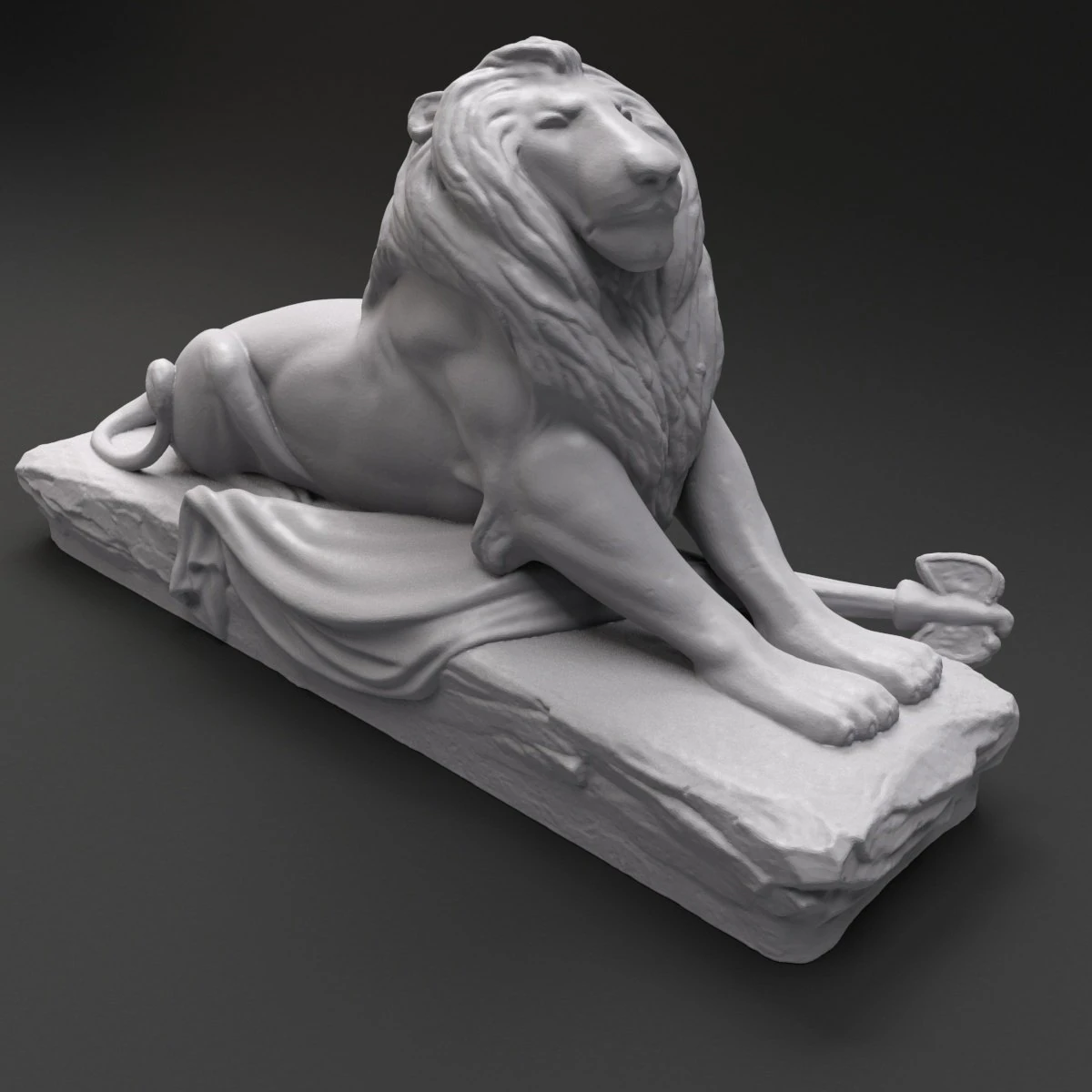 lion sculpture 3d printable model 3D Print Model .c4d .max .obj .3ds .fbx .stl .blend